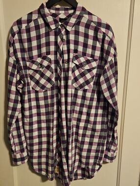 Harley-Davidson Purple and White Check Button-Down Shirt